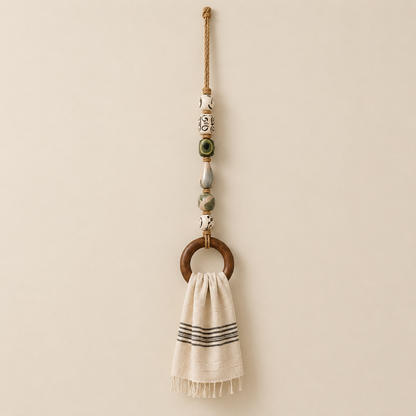 ⏰️Limited-time promotion🔥Decorative Beaded Towel Hanger with Wooden Ring