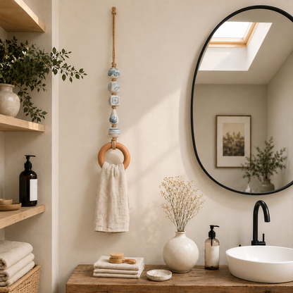 ⏰️Limited-time promotion🔥Decorative Beaded Towel Hanger with Wooden Ring