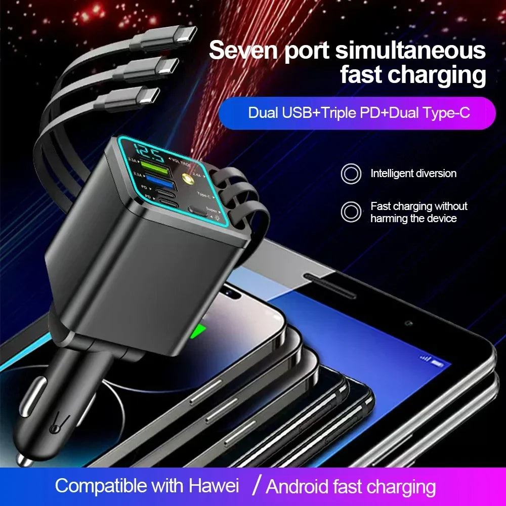Retractable car charger cable view
