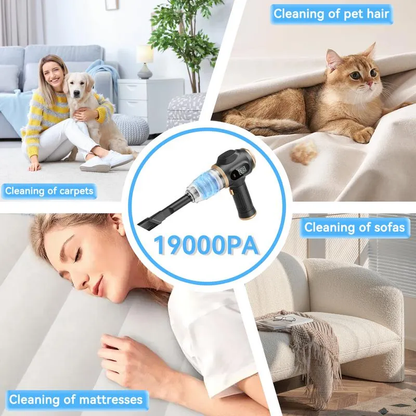 Handheld Cordless Car Vacuum Cleaner 19000pa Powerful 6-in-1 Portable