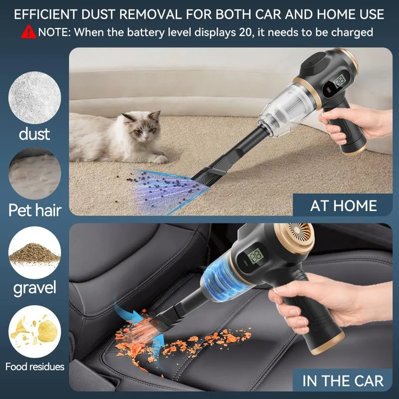 Handheld Cordless Car Vacuum Cleaner 19000pa Powerful 6-in-1 Portable