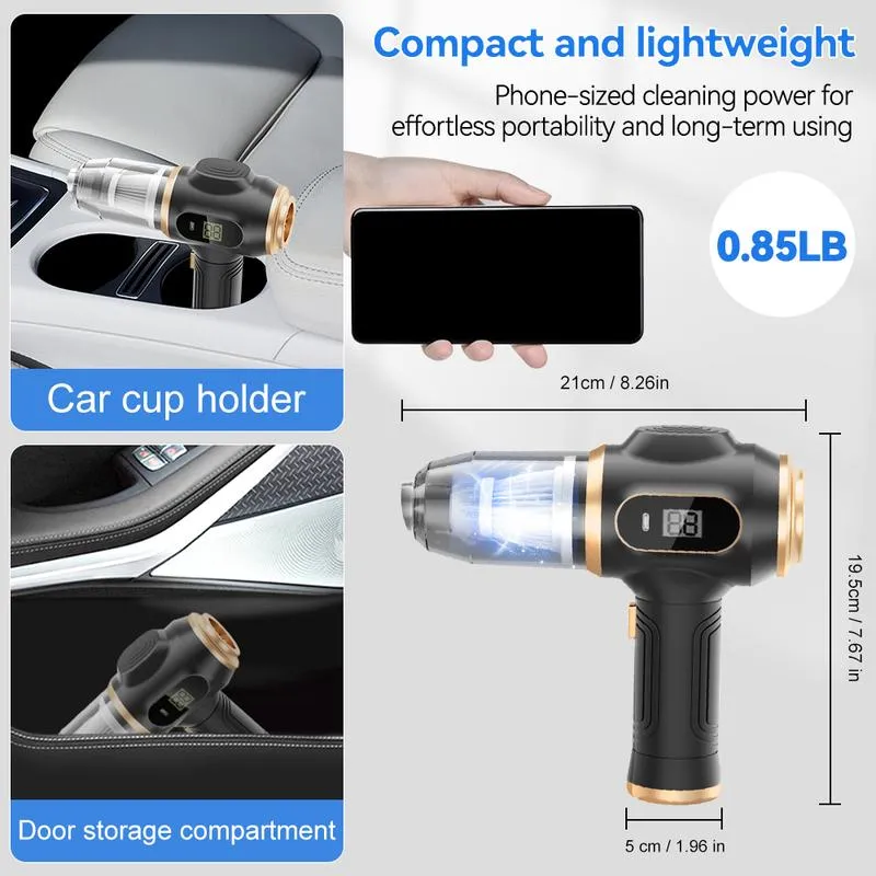 Handheld Cordless Car Vacuum Cleaner 19000pa Powerful 6-in-1 Portable
