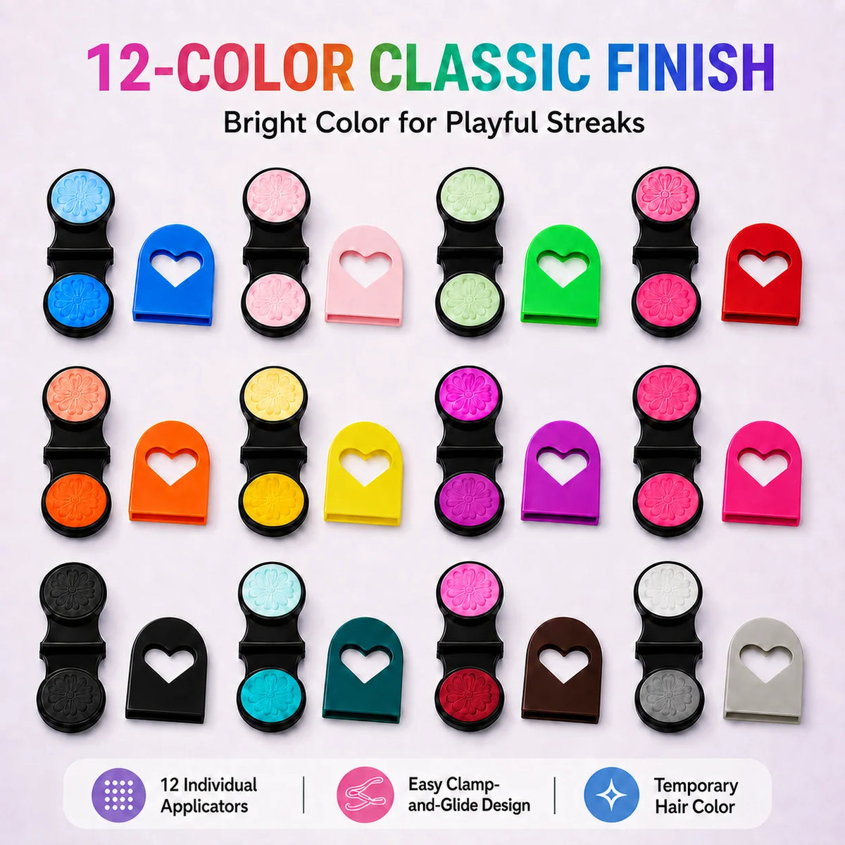 🔥 Last Day 49% OFF-🌈 12-Color Temporary Hair Chalk Applicator Set