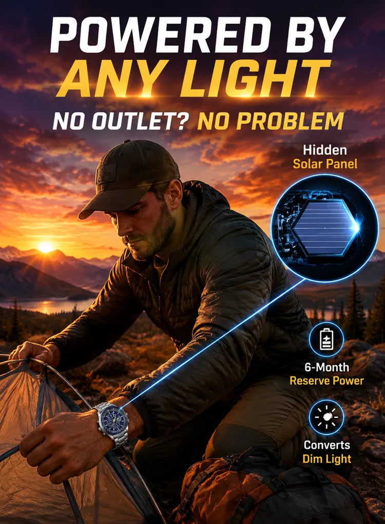 ⌚ Swiss Pilot Watch｜Authentic Swiss‑handcrafted, microscope‑calibrated movement, lifetime‑no‑replace solar movement, professional 20ATM waterproof 💧