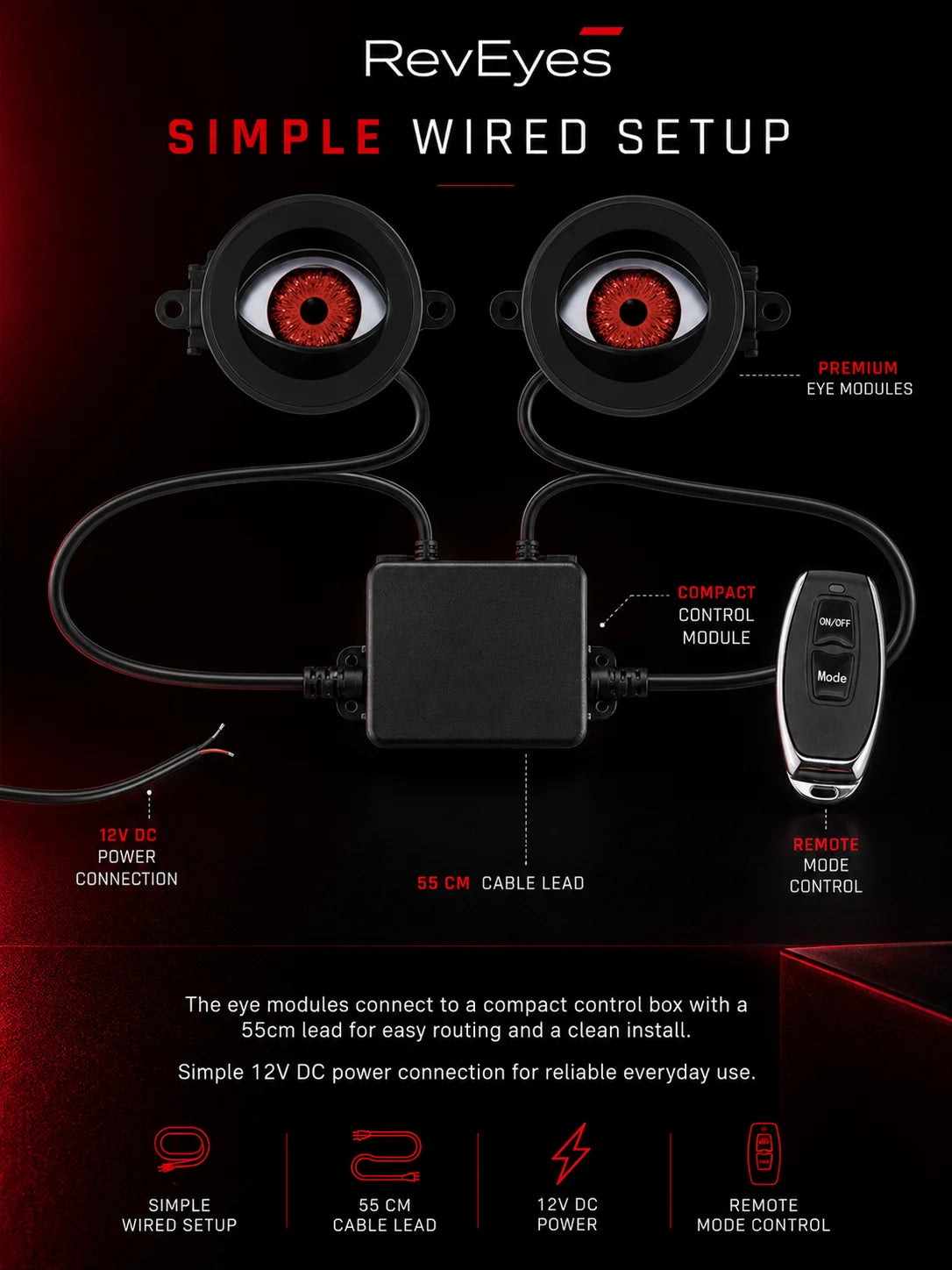 Animated Eyes – 3 Inch Universal LED Lights