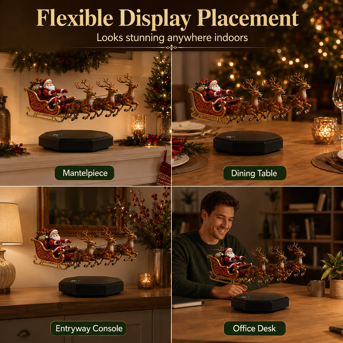 🎅 Santa’s Flying Sleigh — Magnetic Levitation Christmas Display ✨