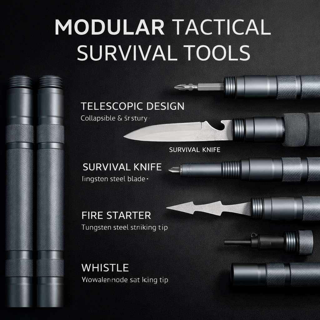 Tervizo™ Tactical Trekking Staff — Detachable Survival System