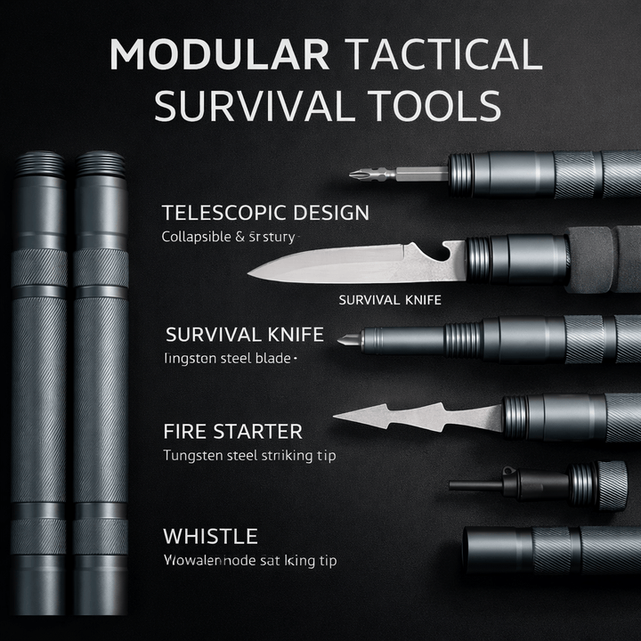 Tervizo™ Tactical Trekking Staff — Detachable Survival System