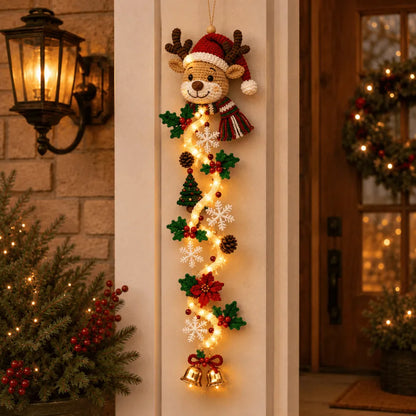 🎄MerryCascade™ Glowing Christmas Door Hanger | 6 Festive Light Designs✨