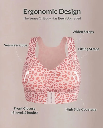 Cross Back Front Closure Wireless Posture Support Bra