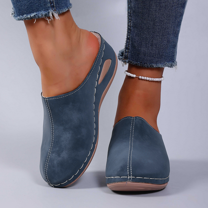 Women's Warm Comfort Winter Mules – Warm Plush Interior with Non-Slip Supportive Sole