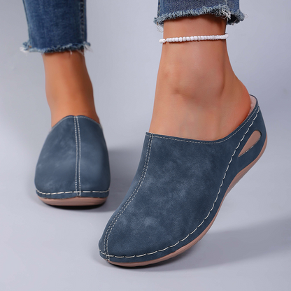 Women's Warm Comfort Winter Mules – Warm Plush Interior with Non-Slip Supportive Sole