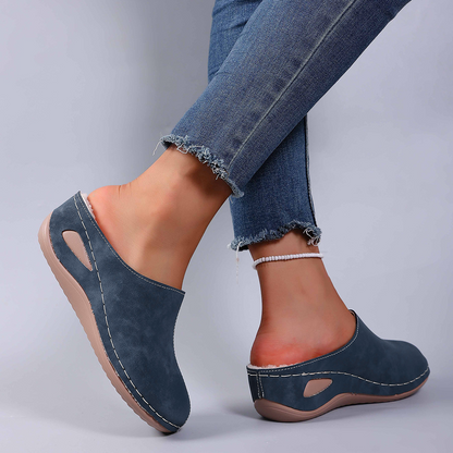 Women's Warm Comfort Winter Mules – Warm Plush Interior with Non-Slip Supportive Sole