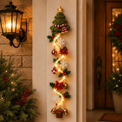 🎄MerryCascade™ Glowing Christmas Door Hanger | 6 Festive Light Designs✨
