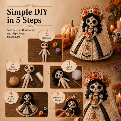 DIY Patchwork Doll Sewing Kit 🎃 Create Your Own Handmade Fabric Doll