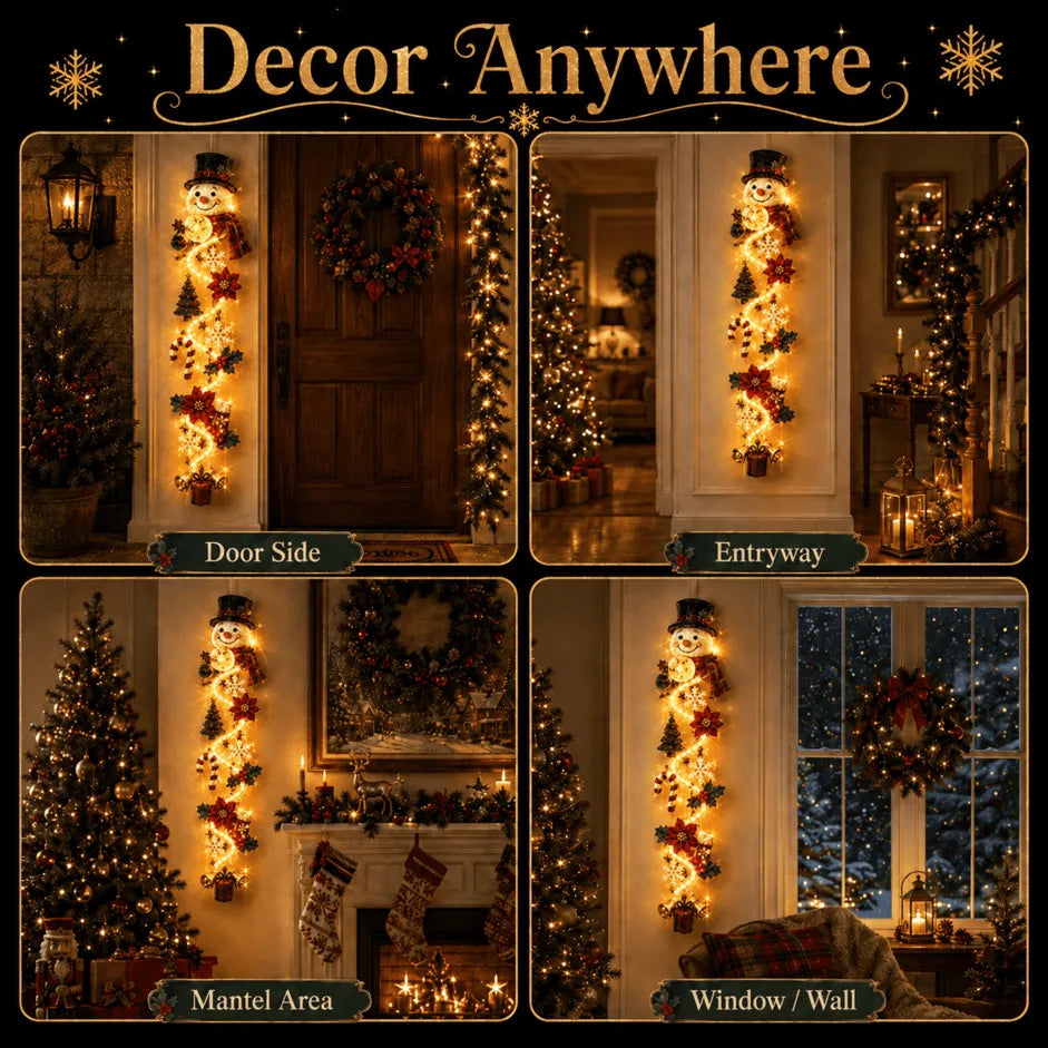 🎄MerryCascade™ Glowing Christmas Door Hanger | 6 Festive Light Designs✨