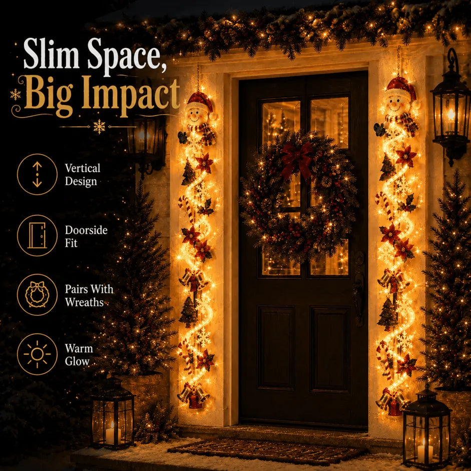 🎄MerryCascade™ Glowing Christmas Door Hanger | 6 Festive Light Designs✨