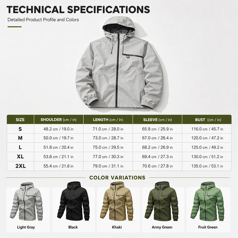 Men's Outdoor Waterproof Hooded Jacket