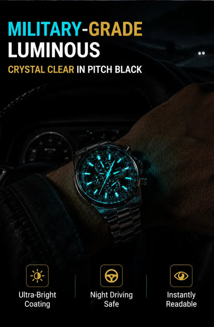 ⌚ Swiss Pilot Watch｜Authentic Swiss‑handcrafted, microscope‑calibrated movement, lifetime‑no‑replace solar movement, professional 20ATM waterproof 💧