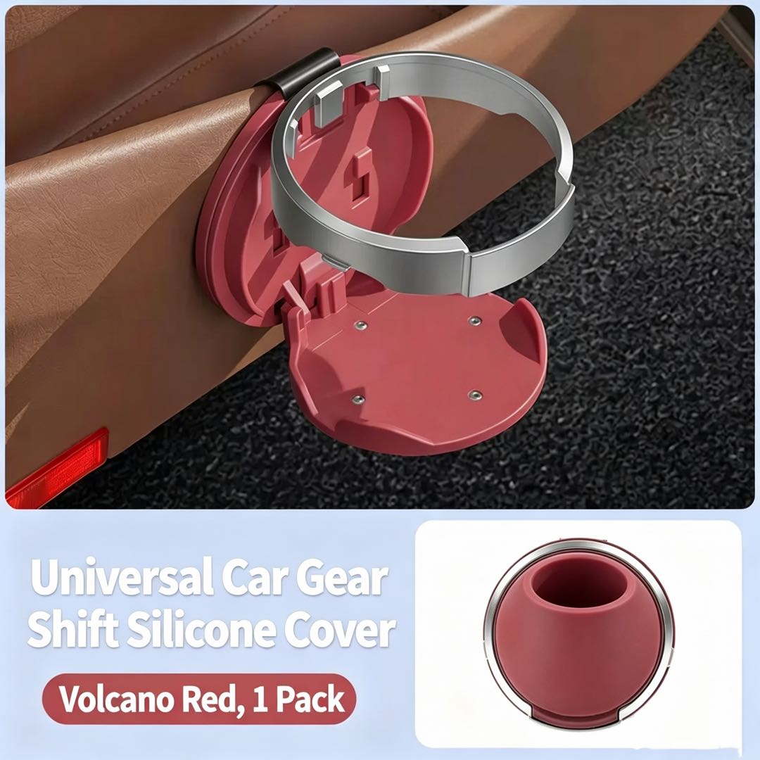 Universal Foldable Car Cup Holder with Hook – Space-Saving Drink & Bag Organizer