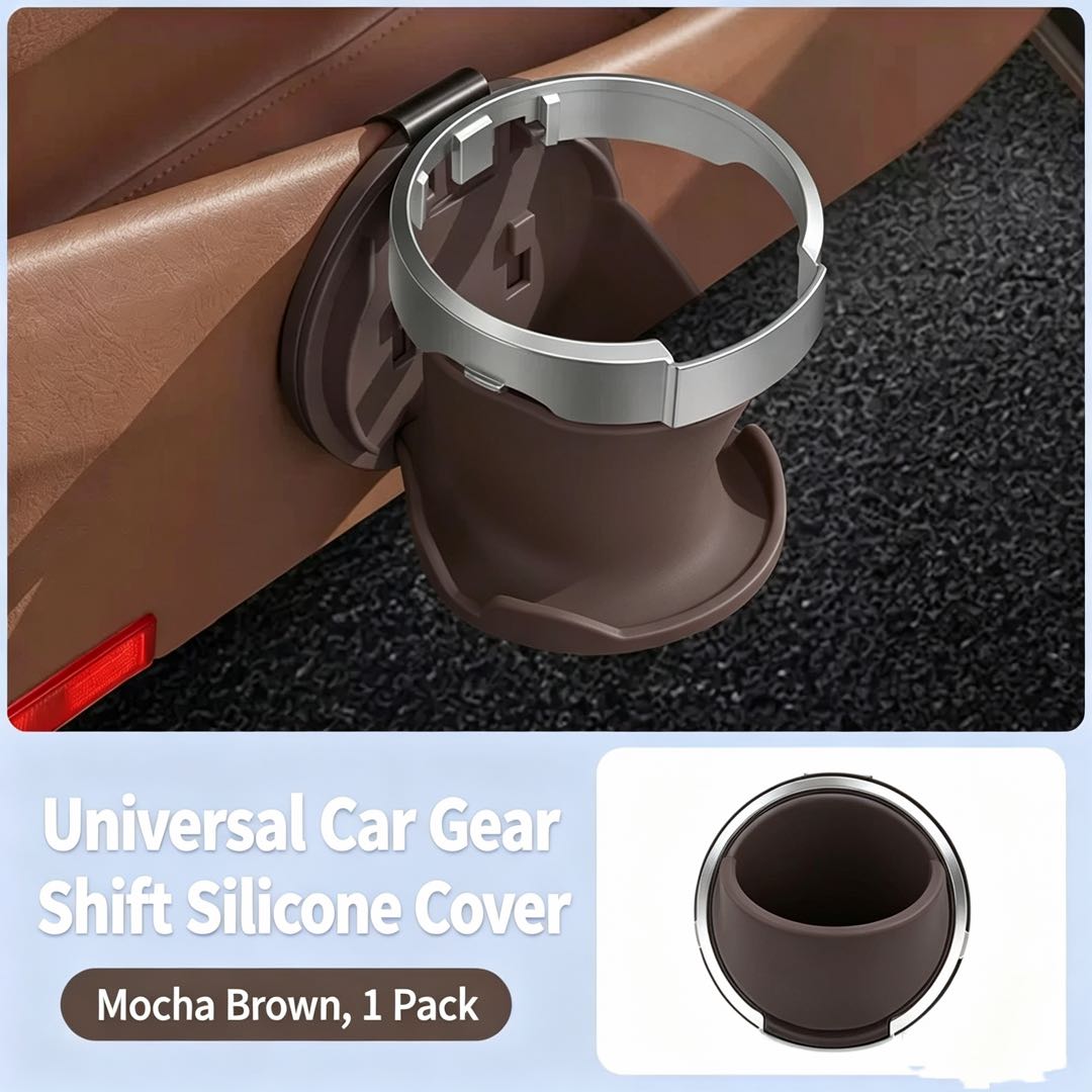 Universal Foldable Car Cup Holder with Hook – Space-Saving Drink & Bag Organizer