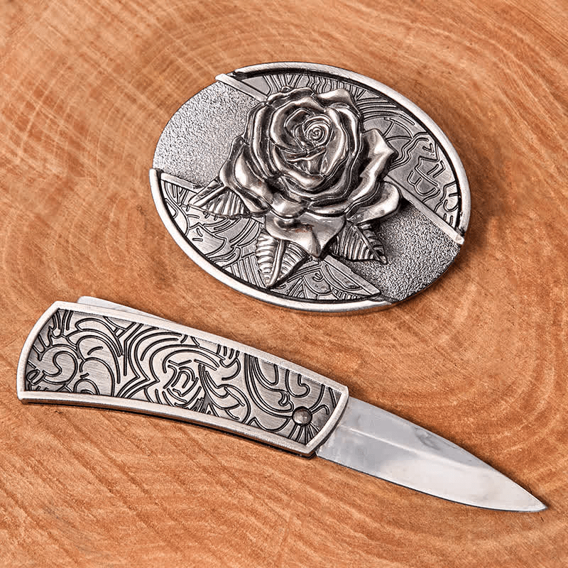 RetroCraft Knife Belt – Classic Leather with Hidden Folding Blade