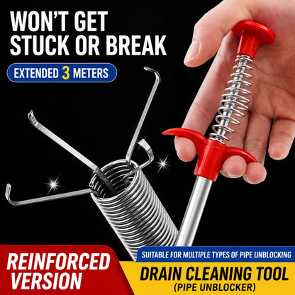 Professional Drain Cleaning Tool for Unclogging Kitchen Sinks, Bathroom Drains, and Blocked Toilets
