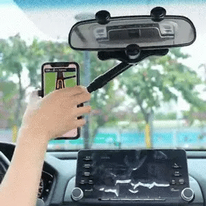 Rotating & Extendable Rearview Mirror Phone Holder