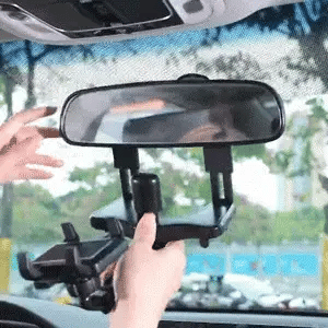 Rotating & Extendable Rearview Mirror Phone Holder