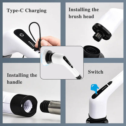 🚀 Next-Gen Electric Spin Scrubber – Powerful Cleaning, Less Scrubbing! 🧽✨