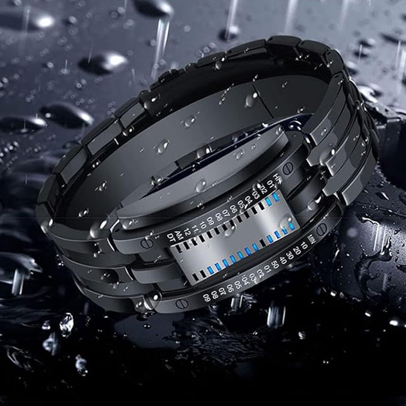 ⌚50% OFF! Men's Binary LED Watch  Stainless Steel, Waterproof Sport Watch ⚡