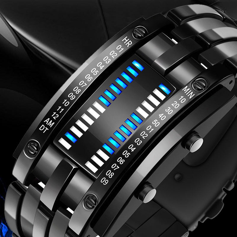 ⌚50% OFF! Men's Binary LED Watch  Stainless Steel, Waterproof Sport Watch ⚡