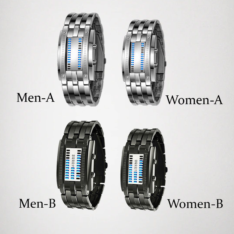 ⌚50% OFF! Men's Binary LED Watch  Stainless Steel, Waterproof Sport Watch ⚡