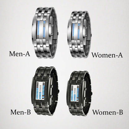 ⌚50% OFF! Men's Binary LED Watch  Stainless Steel, Waterproof Sport Watch ⚡