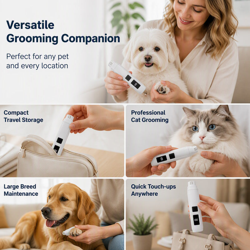 🥳2026 HOT SALE🥳 50K+ SOLD! 🐶💨50% OFF! Electric Pet Nail Grinder | Whisper Quiet, 3-Speed, LED, USB-C Rechargeable for Dogs & Cats ✨