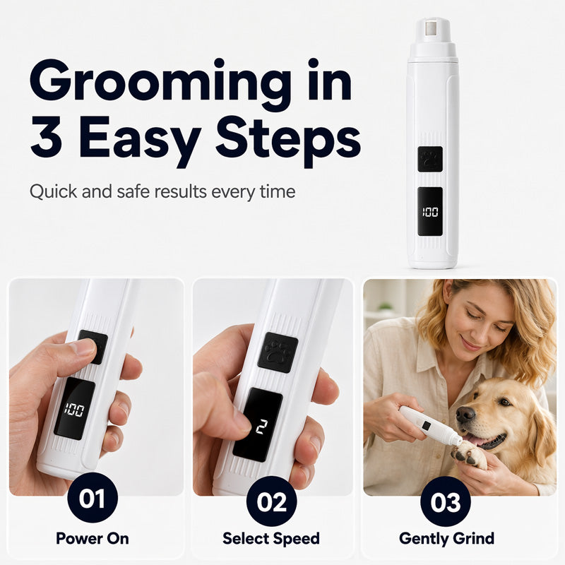 🥳2026 HOT SALE🥳 50K+ SOLD! 🐶💨50% OFF! Electric Pet Nail Grinder | Whisper Quiet, 3-Speed, LED, USB-C Rechargeable for Dogs & Cats ✨