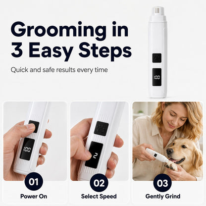 🥳2026 HOT SALE🥳 50K+ SOLD! 🐶💨50% OFF! Electric Pet Nail Grinder | Whisper Quiet, 3-Speed, LED, USB-C Rechargeable for Dogs & Cats ✨