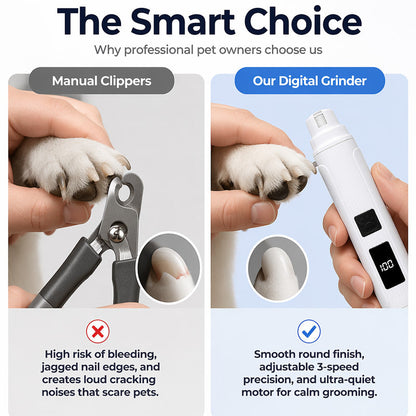🥳2026 HOT SALE🥳 50K+ SOLD! 🐶💨50% OFF! Electric Pet Nail Grinder | Whisper Quiet, 3-Speed, LED, USB-C Rechargeable for Dogs & Cats ✨
