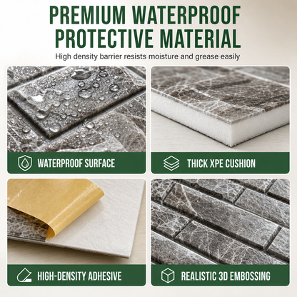 🧱 50% OFF! 🏡 Self-Adhesive 3D Tile Panels – Brick texture, waterproof & 16 colours ✨