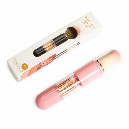 🔥50% OFF｜Retractable Travel Makeup Brush Set with Silicone Lip Brush