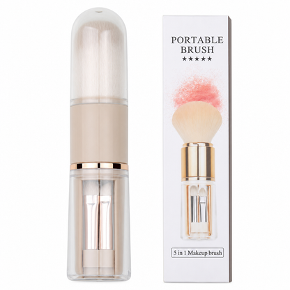 🔥50% OFF｜Retractable Travel Makeup Brush Set with Silicone Lip Brush
