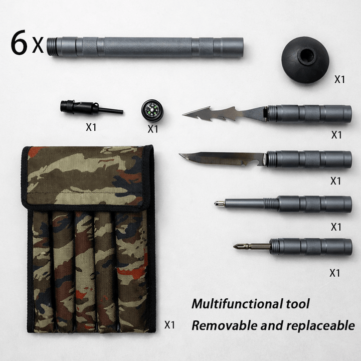Tervizo™ Tactical Trekking Staff — Detachable Survival System