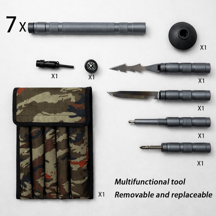 Tervizo™ Tactical Trekking Staff — Detachable Survival System