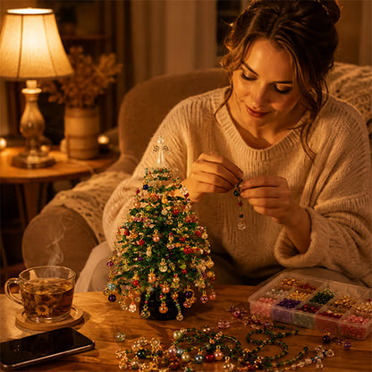 🛒60% OFF !! 🎄DIY Glowing Beaded Christmas Tree – Handmade Holiday Decor with Lights