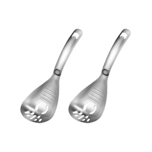 🔥6-in-1 Stainless Steel Cooking Spoon – Grate, Stir, Drain & Serve