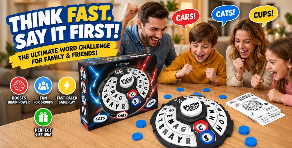Fast-paced word challenge family game